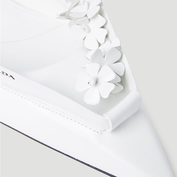 Prada White Floral Embellished Heels - Picture 4 of 7